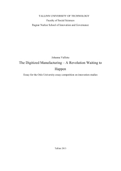The Digitized Manufacturing &ndash; A Revolution Waiting to Happen