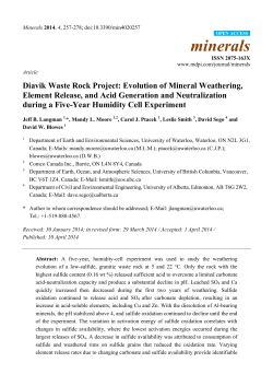 Diavik Waste Rock Project: Evolution of Mineral Weathering