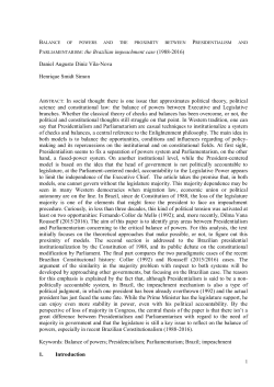 Balance of Powers and the Proximity between Presidentialism and