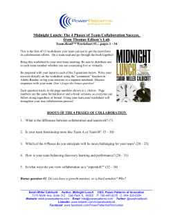 Midnight Lunch: The 4 Phases of Team Collaboration Success, from