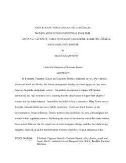 mary barton, north and south, and shirley