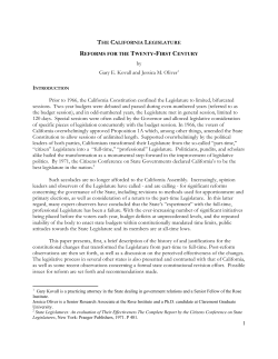 The California Legislature - The Rose Institute of State and Local