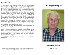 In Loving Memory Of Robert Bruce Hale