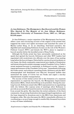 Jo Ann Robinson. The Montgomery Bus Boycott and the Women