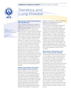 Genetics and Lung Disease - American Thoracic Society