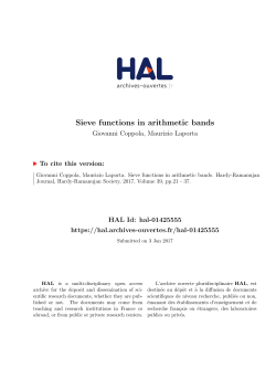 Sieve functions in arithmetic bands - Hardy