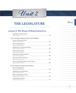 Lesson 3: The House of Representatives