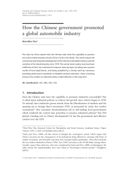How the Chinese government promoted a global automobile industry
