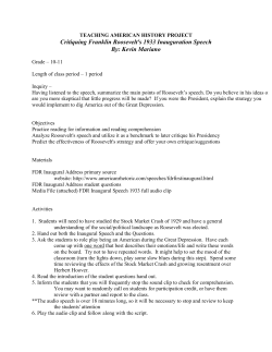Critiquing Franklin Roosevelt`s 1933 Inaugural Address