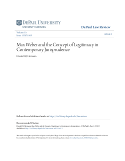 Max Weber and the Concept of Legitimacy in