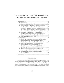 a statute too far: the overreach of the stolen valor act of 2013