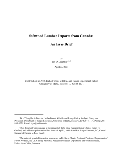 Softwood Lumber Imports from Canada: An Issue Brief