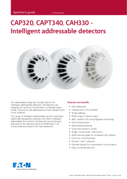 CAP320, CAPT340, CAH330 - Intelligent addressable