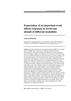 Expectation of an important event affects responses to irrelevant
