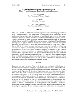 Exploring Reflexivity and Multilingualism in Three French Language