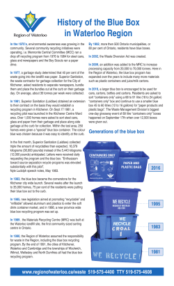 our proud history of recycling in Waterloo Region.