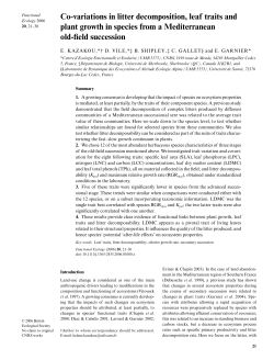 Co-variations in litter decomposition, leaf traits and plant growth in