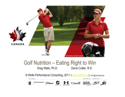 Golf Nutrition &ndash; Eating Right to Win