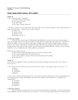 Dante Study Guide: Inferno XII to XXXII