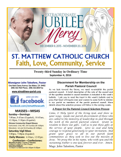 September 4, 2016 Parish Bulletin