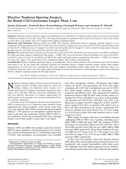 Elective Nephron Sparing Surgery for Renal Cell Carcinoma Larger