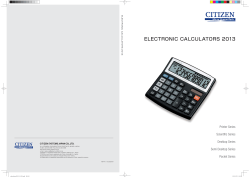 ELECTRONIC CALCULATORS 2013