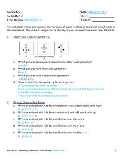 Geometry NAME:KRUZY`S KEY Semester 2