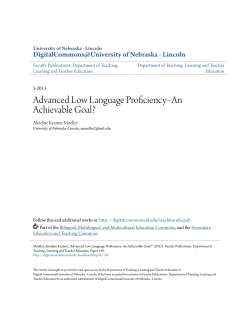 Advanced Low Language Proficiency&ndash;An Achievable Goal?