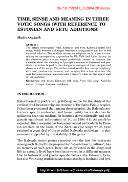 Time, Sense and Meaning in Three Votic Songs