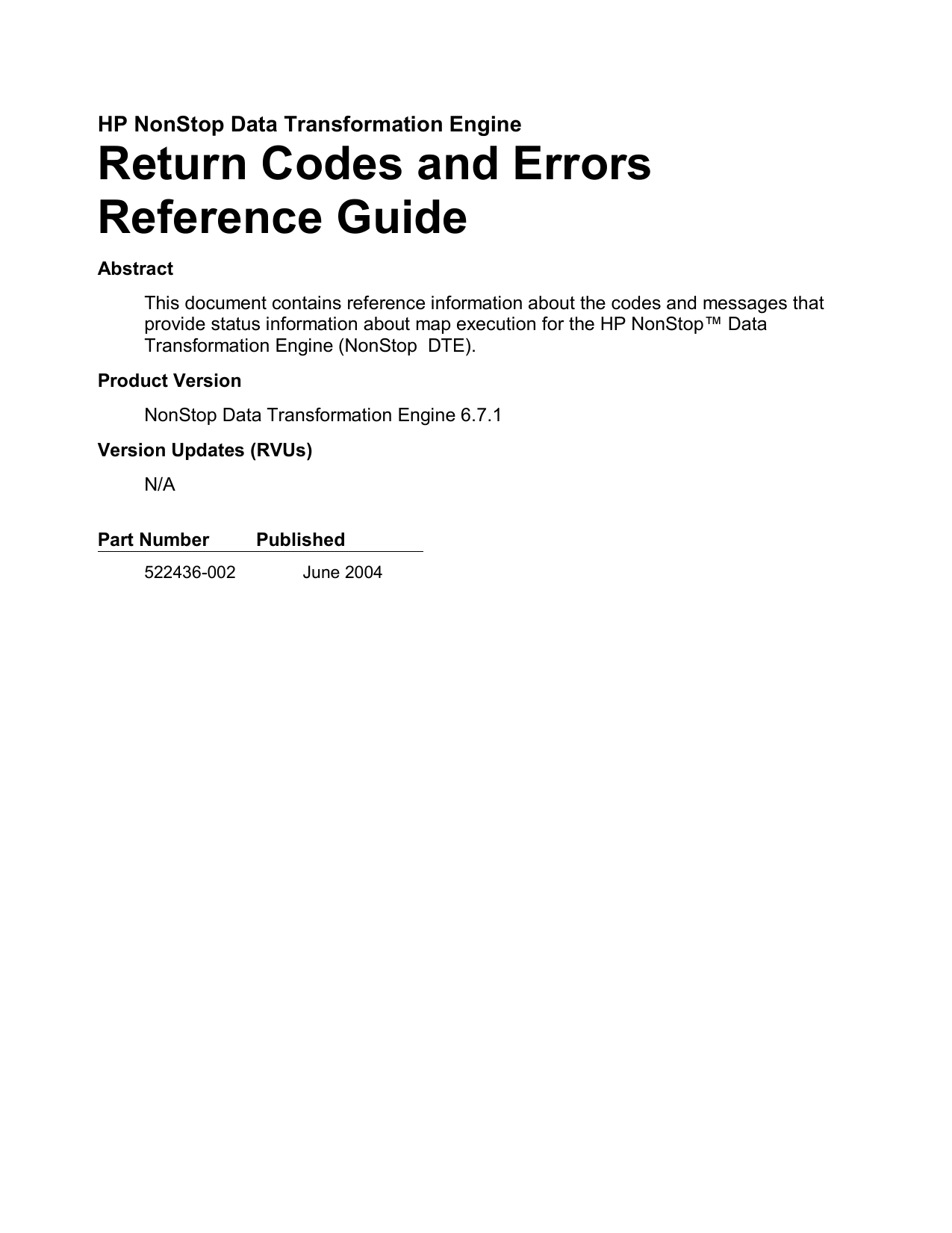 Data Transformation Engine Return Codes And Errors Reference