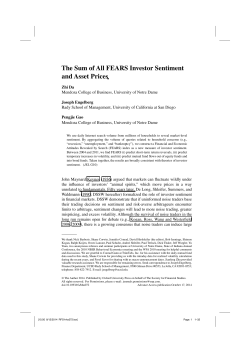 The Sum of All FEARS Investor Sentiment and Asset Prices