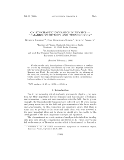 on stochastic dynamics in physics &mdash; remarks on history and
