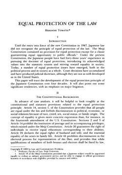 Equal Protection of the Law - Duke Law Scholarship Repository
