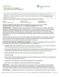 High cholesterol and lipids (hyperlipidemia)