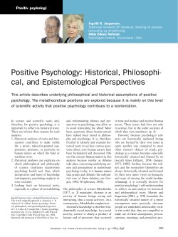 Positive Psychology - Tidsskrift for Norsk psykologforening