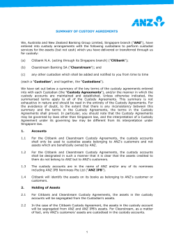 Summary of Custody Agreements