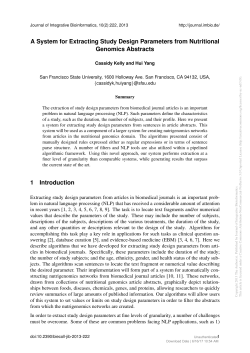 A System for Extracting Study Design Parameters from Nutritional