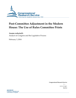Post-Committee Adjustment in the Modern House