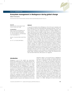 Ecosystem management in Madagascar during global change