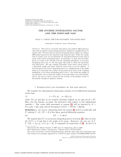 THE INVERSE INTEGRATING FACTOR AND THE POINCAR&Eacute; MAP