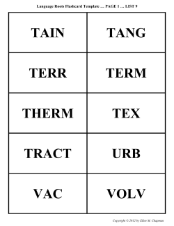 Root Word List 9 flash cards with definition list