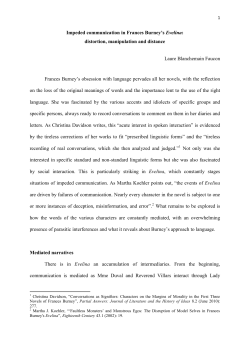 Impeded communication in Frances Burney`s Evelina