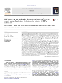 HMT production and sublimation during thermal - Lisa