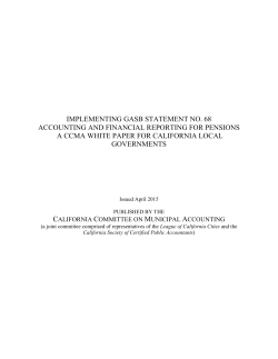 implementing gasb statement no. 68 accounting and
