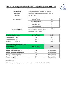 50% Sodium hydroxide solution compatibility with AFLAS&reg; 100S