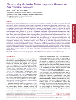 Characterizing the Native Codon Usages of a Genome: An Axis