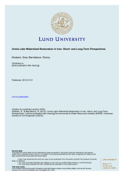 Urmia Lake Watershed Restoration in Iran: Short