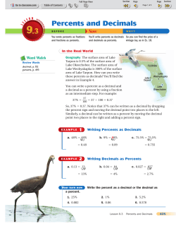 Percents and Decimals