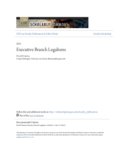 Executive Branch Legalisms - GW Law`s Scholarly Commons