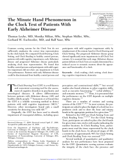 The Minute Hand Phenomenon in the Clock Test of